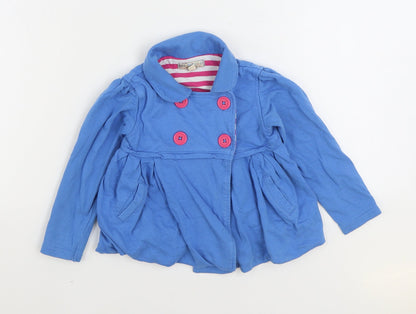 Marks & Spencer Girls Blue Jacket Size 2-3 Years Button