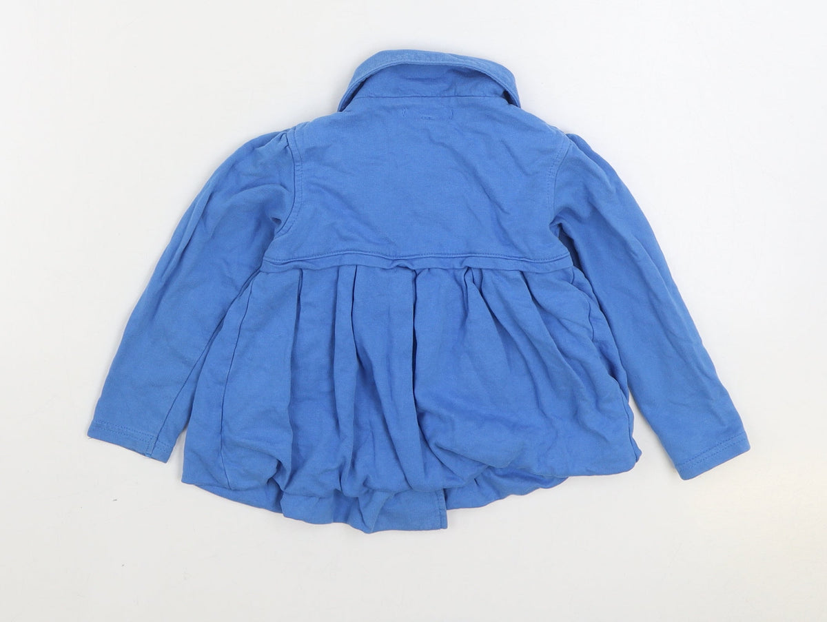 Marks & Spencer Girls Blue Jacket Size 2-3 Years Button