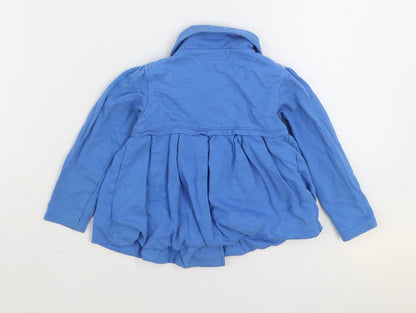 Marks & Spencer Girls Blue Jacket Size 2-3 Years Button