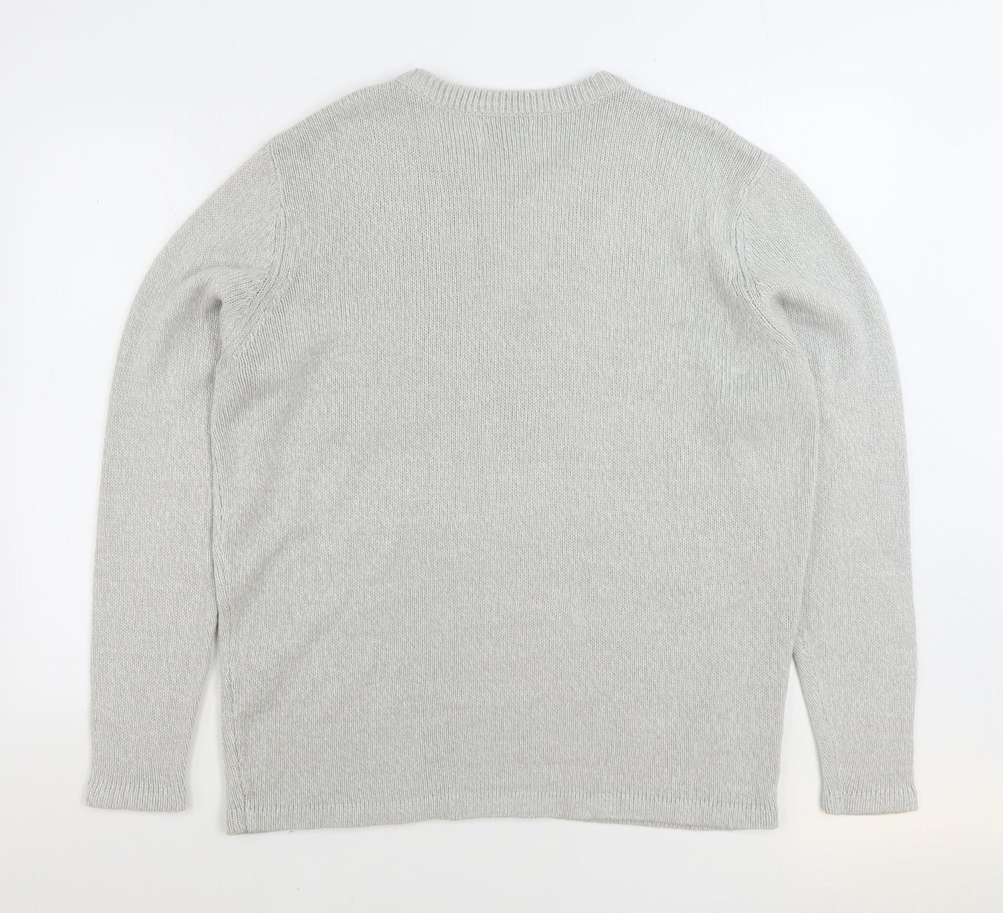 George Mens Grey Round Neck Acrylic Pullover Jumper Size XL