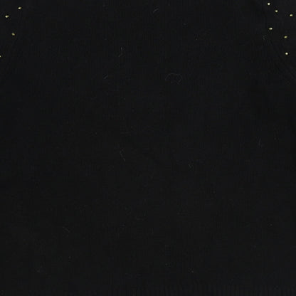 V by Very Womens Black Round Neck Acrylic Pullover Jumper Size 12