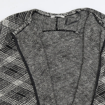 George Womens Grey V-Neck Plaid Acrylic Cardigan Jumper Size L