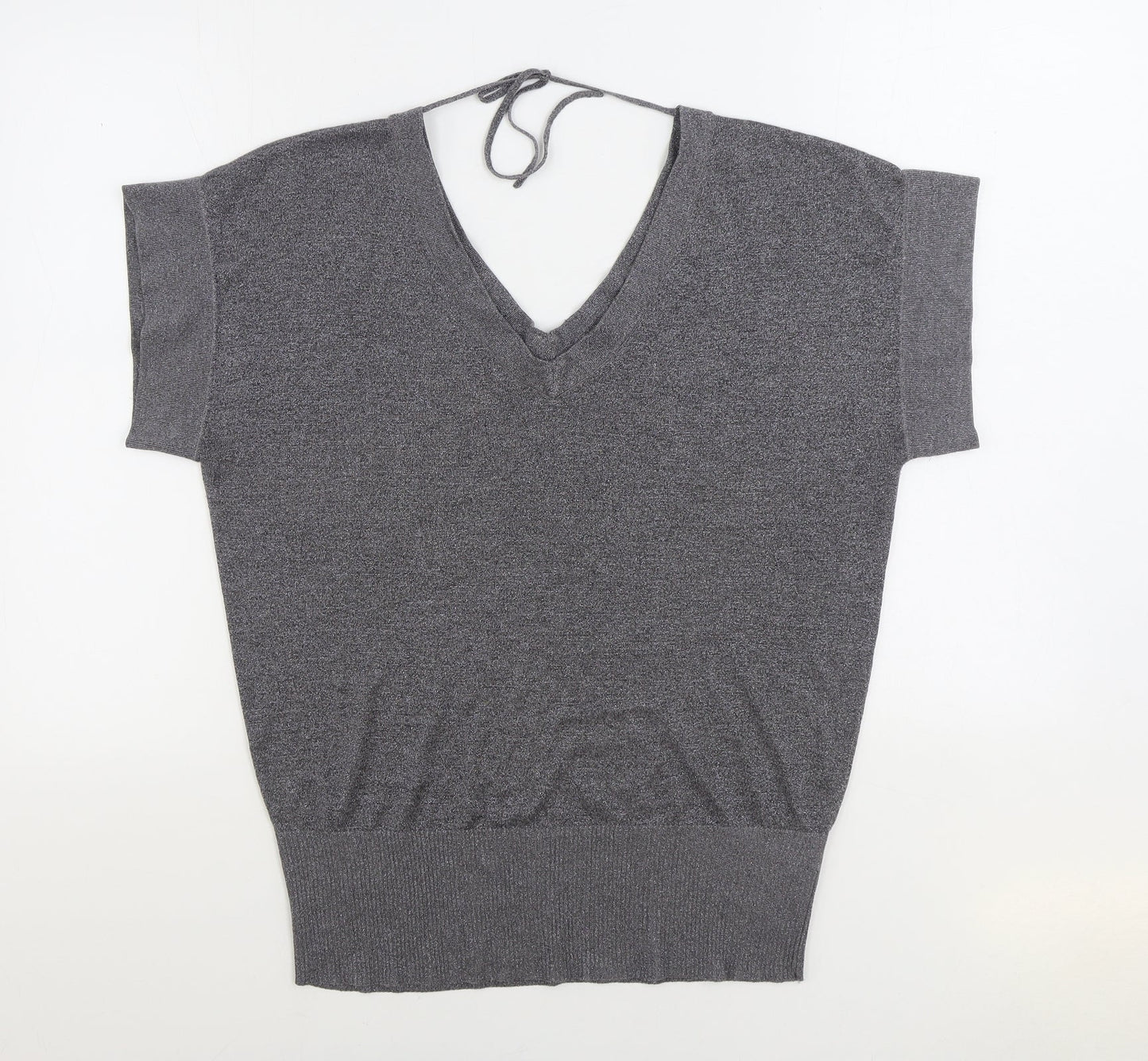Designers at Debenhams Womens Grey V-Neck Viscose Pullover Jumper Size 16