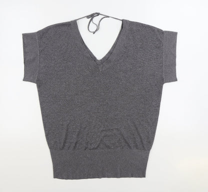 Designers at Debenhams Womens Grey V-Neck Viscose Pullover Jumper Size 16
