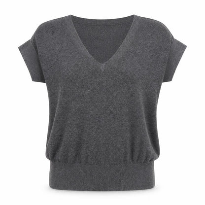 Debenhams Womens Grey V-Neck Viscose Pullover Jumper Size 16