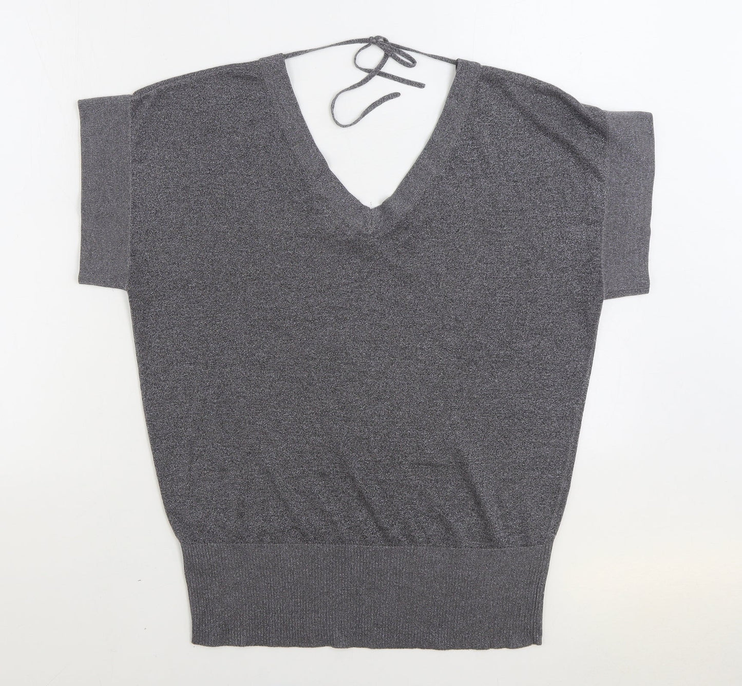 Designers at Debenhams Womens Grey V-Neck Viscose Pullover Jumper Size 16