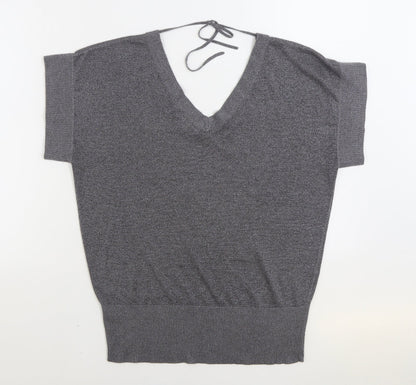 Designers at Debenhams Womens Grey V-Neck Viscose Pullover Jumper Size 16