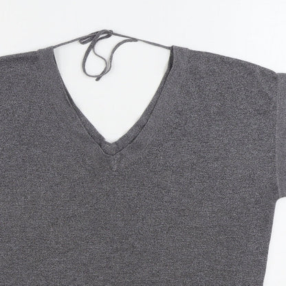 Designers at Debenhams Womens Grey V-Neck Viscose Pullover Jumper Size 16