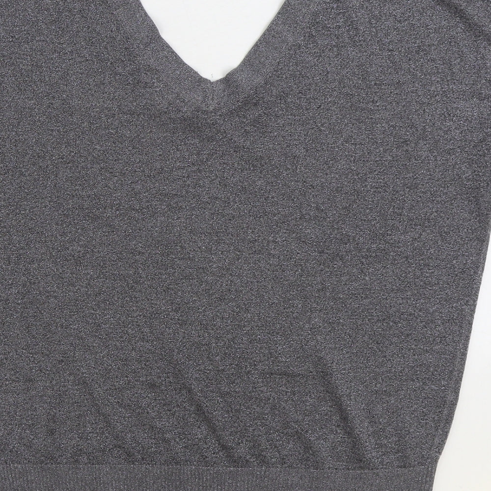 Designers at Debenhams Womens Grey V-Neck Viscose Pullover Jumper Size 16