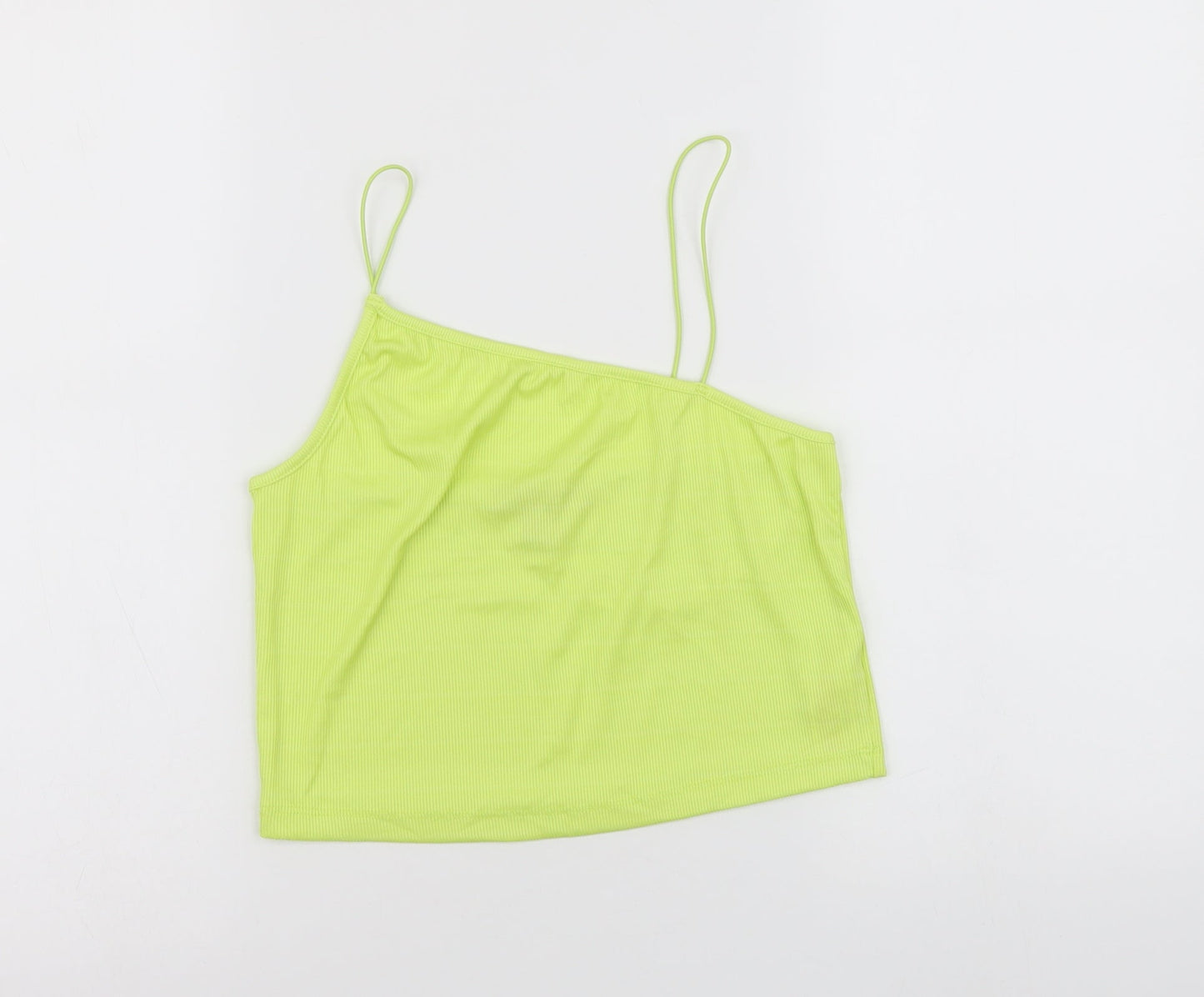 Primark Womens Yellow Polyamide Cropped Tank Size S Square Neck