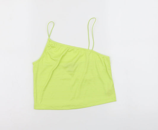 Primark Womens Yellow Polyamide Cropped Tank Size S Square Neck