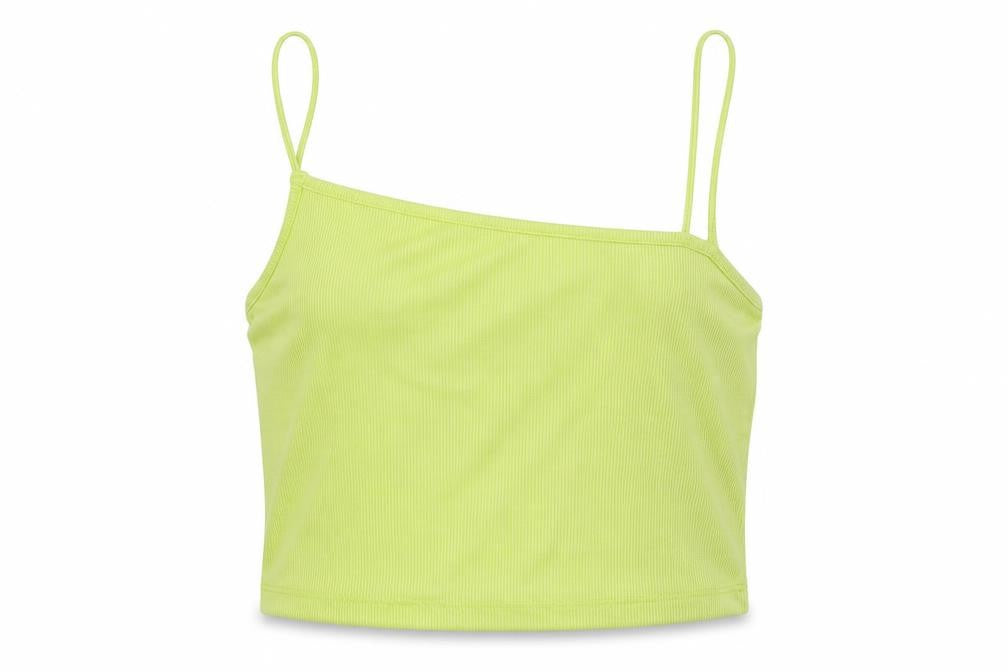Primark Womens Yellow Polyamide Cropped Tank Size S Square Neck