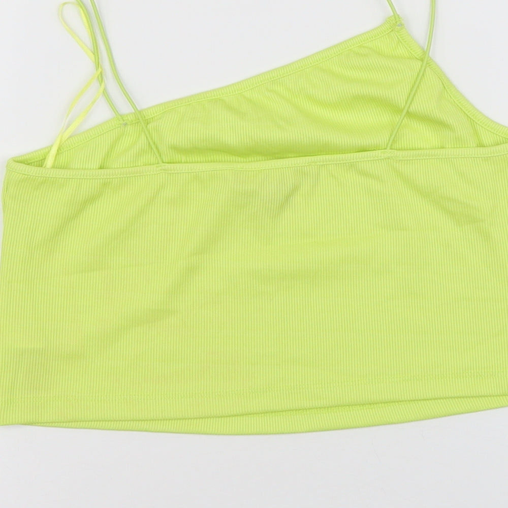 Primark Womens Yellow Polyamide Cropped Tank Size S Square Neck