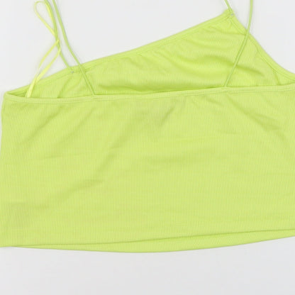 Primark Womens Yellow Polyamide Cropped Tank Size S Square Neck