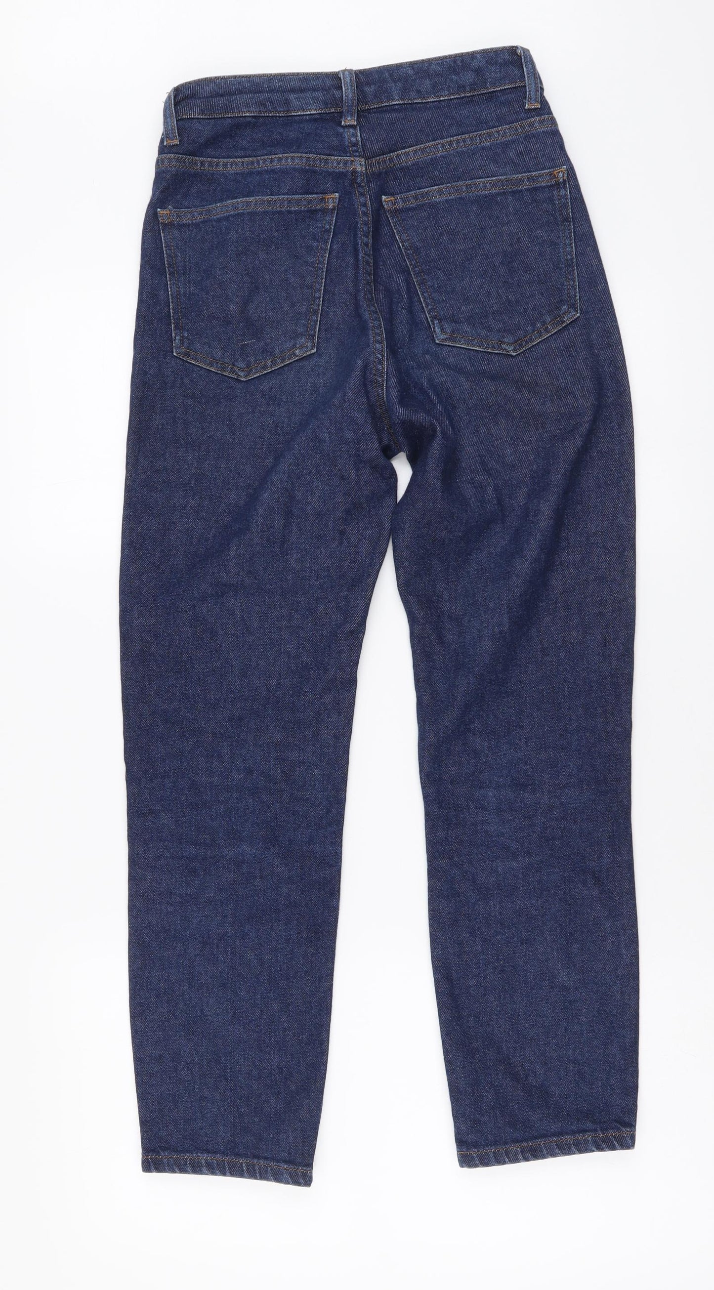Topshop Womens Blue Cotton Mom Jeans Size 25 in L30 in Regular Button