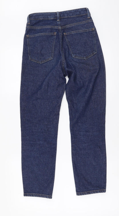 Topshop Womens Blue Cotton Mom Jeans Size 25 in L30 in Regular Button