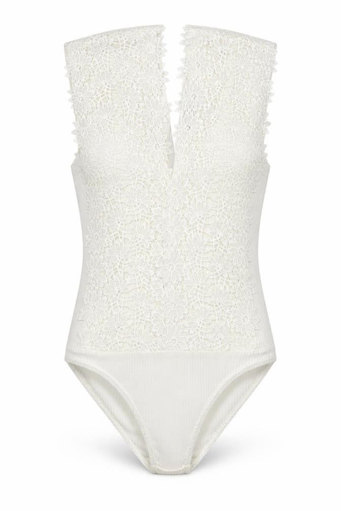 Womens UK Size 8 Cameo Rose One-Piece White Bodysuit