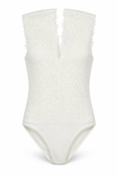 Womens UK Size 8 Cameo Rose One-Piece White Bodysuit