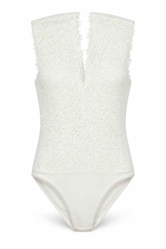 Womens UK Size 8 Cameo Rose One-Piece White Bodysuit