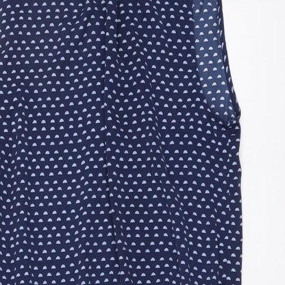 H&M Womens Blue Geometric Polyester Playsuit One-Piece Size 34 Button