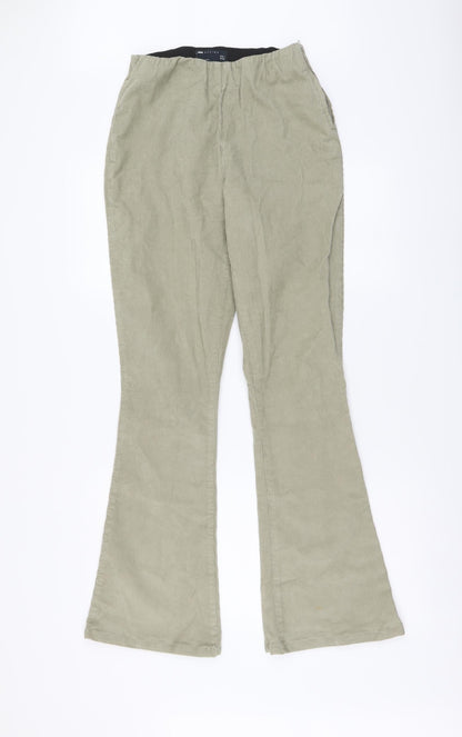 ASOS Womens Green Cotton Bootcut Jeans Size 10 L32 in Regular Drawstring