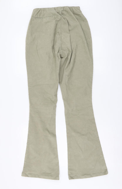 ASOS Womens Green Cotton Bootcut Jeans Size 10 L32 in Regular Drawstring