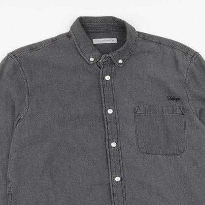 Mens UK Size M Cedar Wood State Grey  Button-Up Long Sleeve Casual Shirt