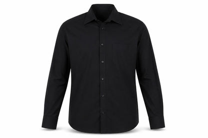 Mens UK Size 15 Collection Black  Button-Up Long Sleeve Casual Shirt