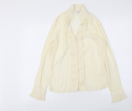 Womens UK Size 10 NEXT Ivory Basic Blouse