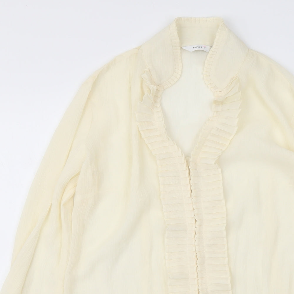 Womens UK Size 10 NEXT Ivory Basic Blouse