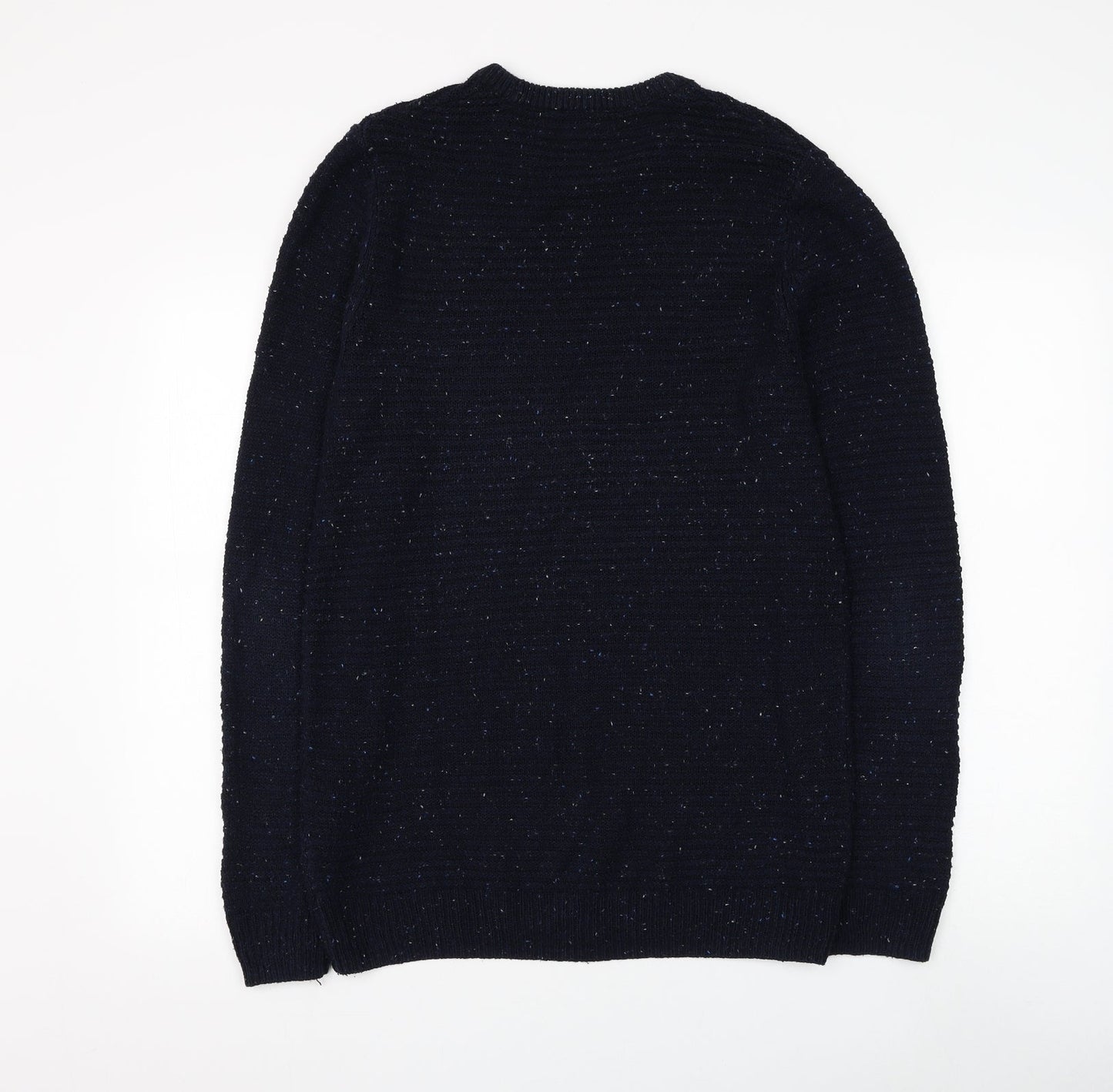 Cedar Wood State Mens Blue Round Neck Polyester Pullover Jumper Size M