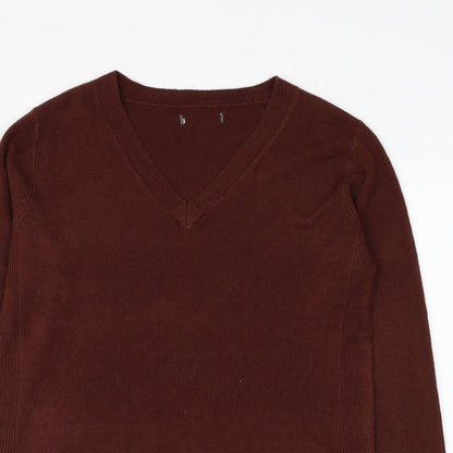 Womens UK Size M Preworn Brown Pullover Jumper