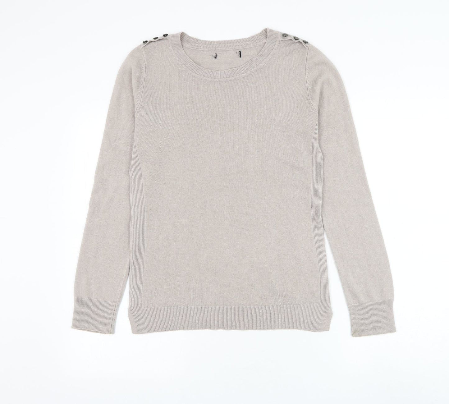 Womens UK Size M Preworn Beige Pullover Jumper