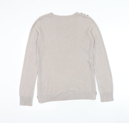 Womens UK Size M Preworn Beige Pullover Jumper