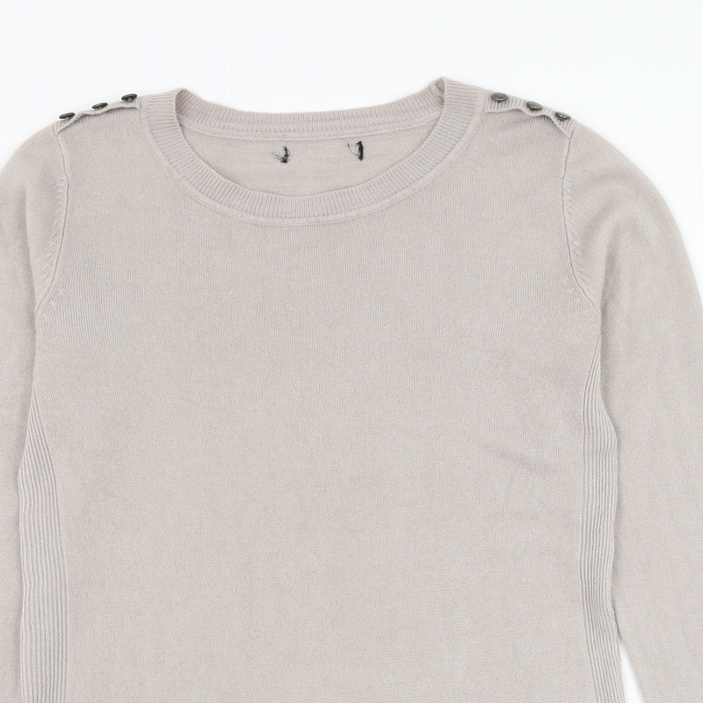 Womens UK Size M Preworn Beige Pullover Jumper