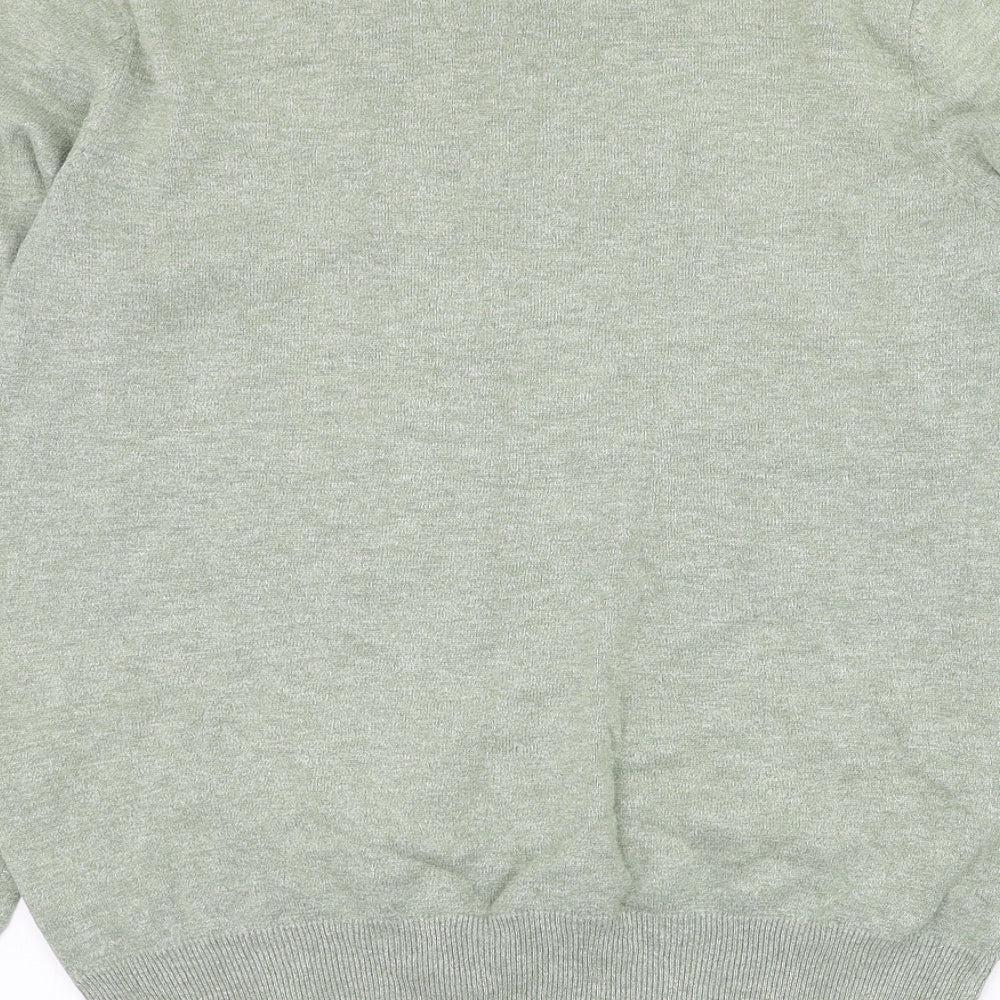 TU Mens Green V-Neck Cotton Pullover Jumper Size M