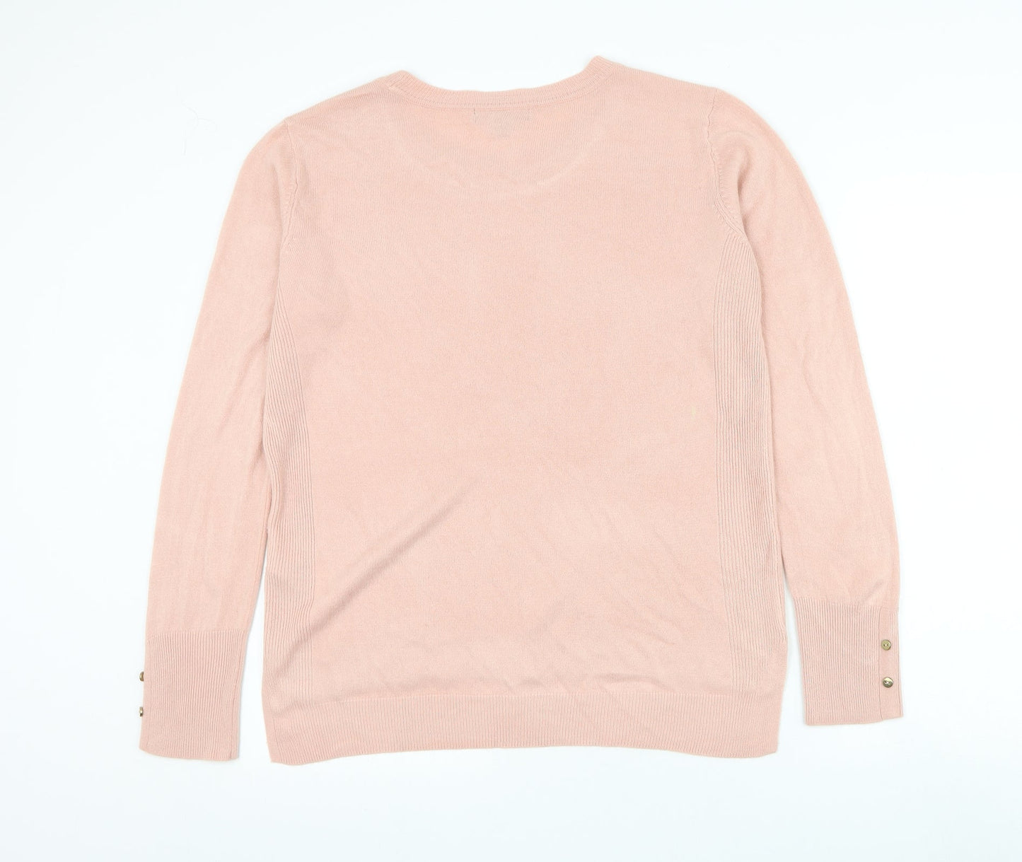 Primark Womens Pink Round Neck Acrylic Pullover Jumper Size 12