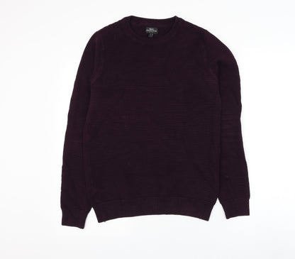 NEXT Mens Purple Round Neck Cotton Pullover Jumper Size S