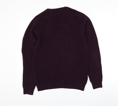 NEXT Mens Purple Round Neck Cotton Pullover Jumper Size S