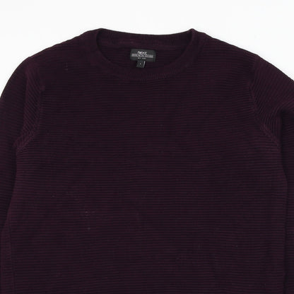 NEXT Mens Purple Round Neck Cotton Pullover Jumper Size S