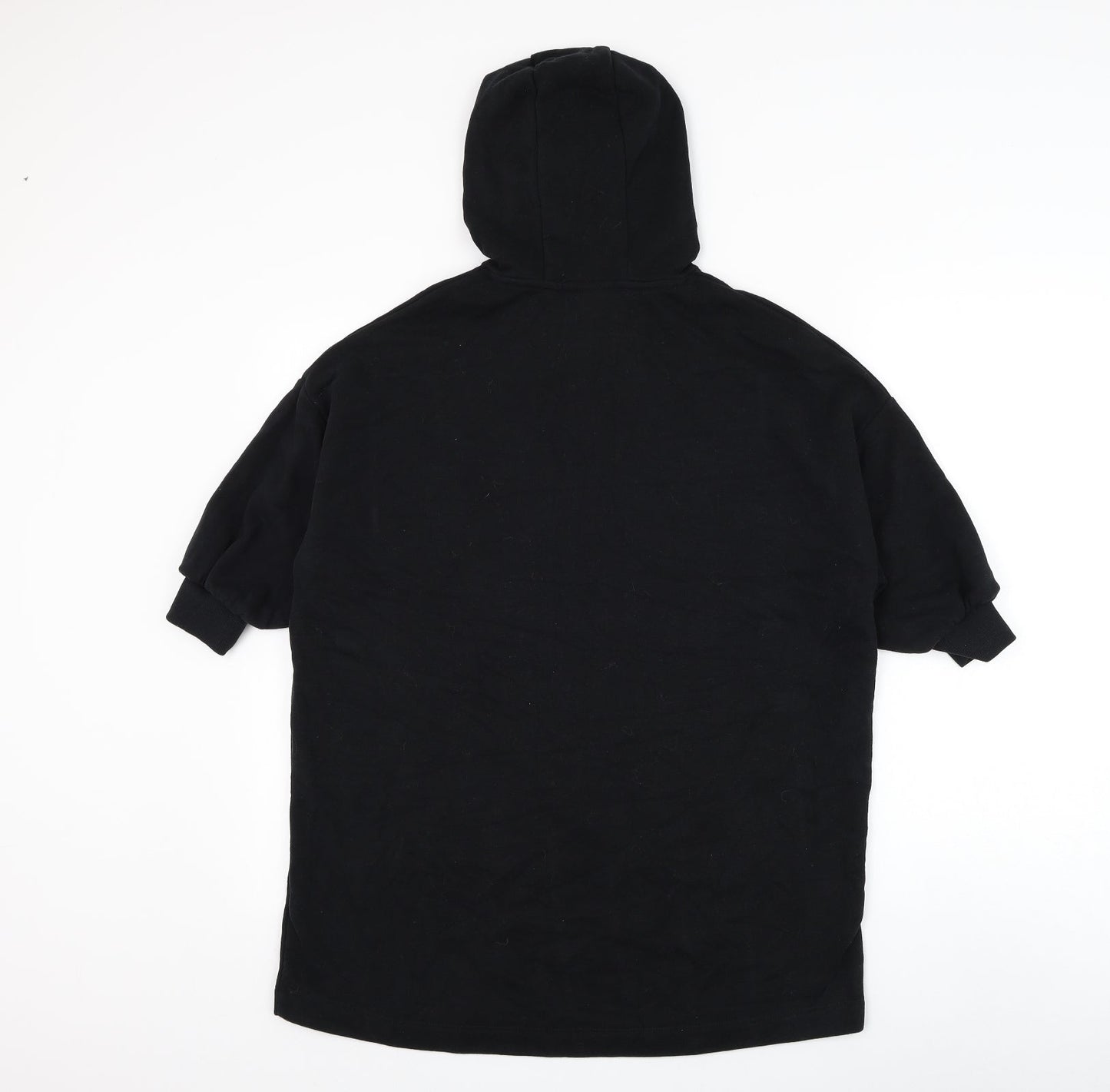 NEXT Girls Black Cotton Jumper Dress Size 7 Years Round Neck Pullover