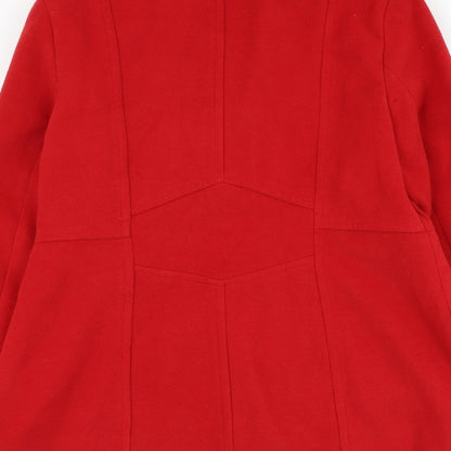 Autonomy Womens Red Overcoat Coat Button
