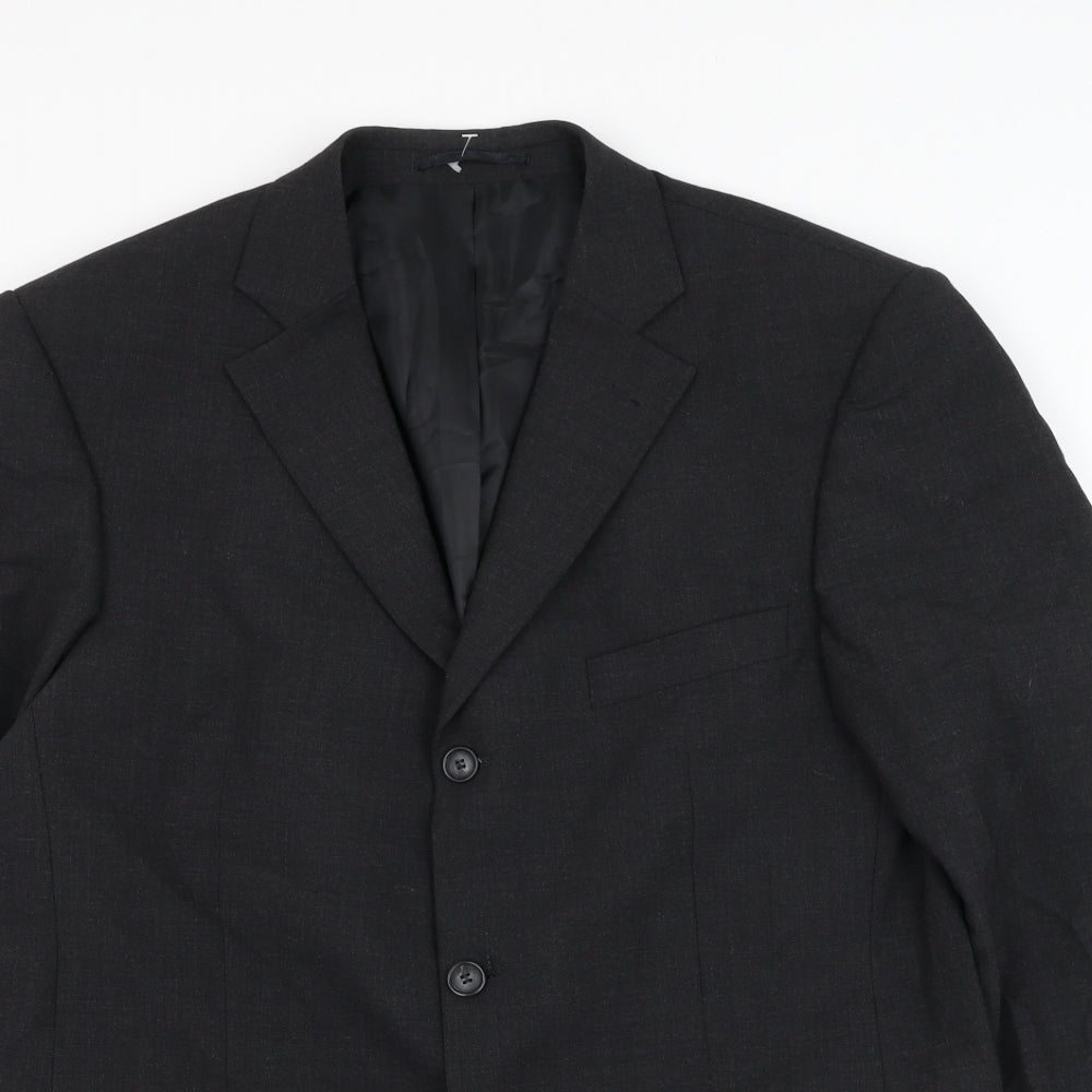 Armando Mens Grey Wool Jacket Suit Jacket Size 40