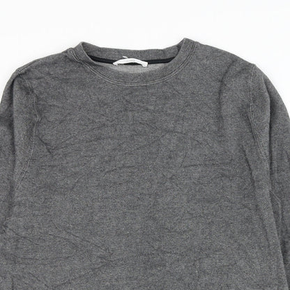 Mango Womens Grey Polyester Pullover Sweatshirt Size S Pullover