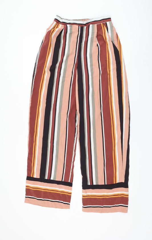 Primark Womens Multicoloured Striped Polyester Trousers Size 10 L30 in Regular