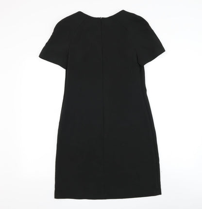 Atmosphere Womens Black Polyester Shift Size 8 Round Neck Zip