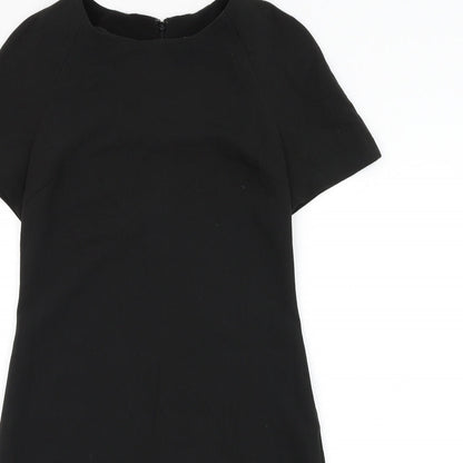 Atmosphere Womens Black Polyester Shift Size 8 Round Neck Zip