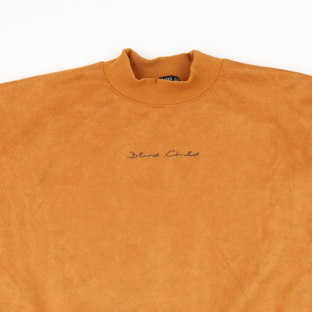 Zaful Womens Orange Polyester Pullover Sweatshirt Size 12 Pullover