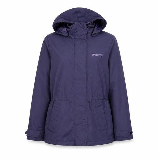 Womens UK Size 8 Outdoor Essentials Blue Rain Coat