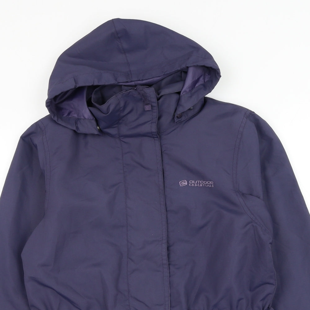 Womens UK Size 8 Outdoor Essentials Blue Rain Coat